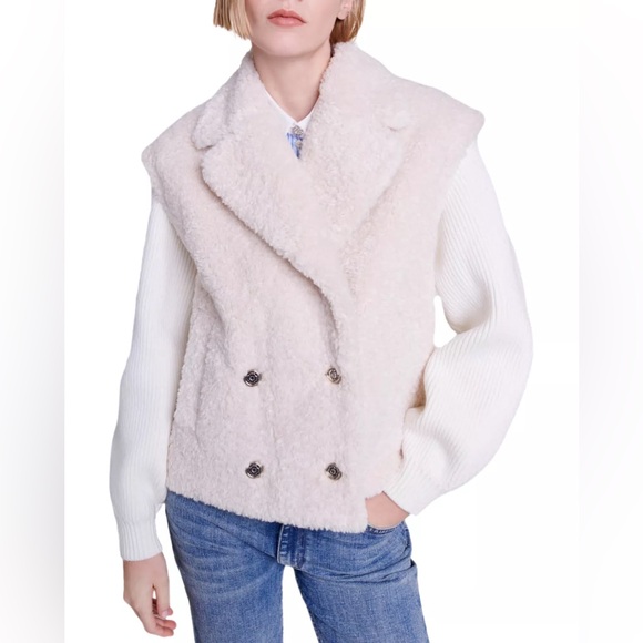 Belere Double Breasted Layered Look Sherpa Jacket - Picture 1 of 11
